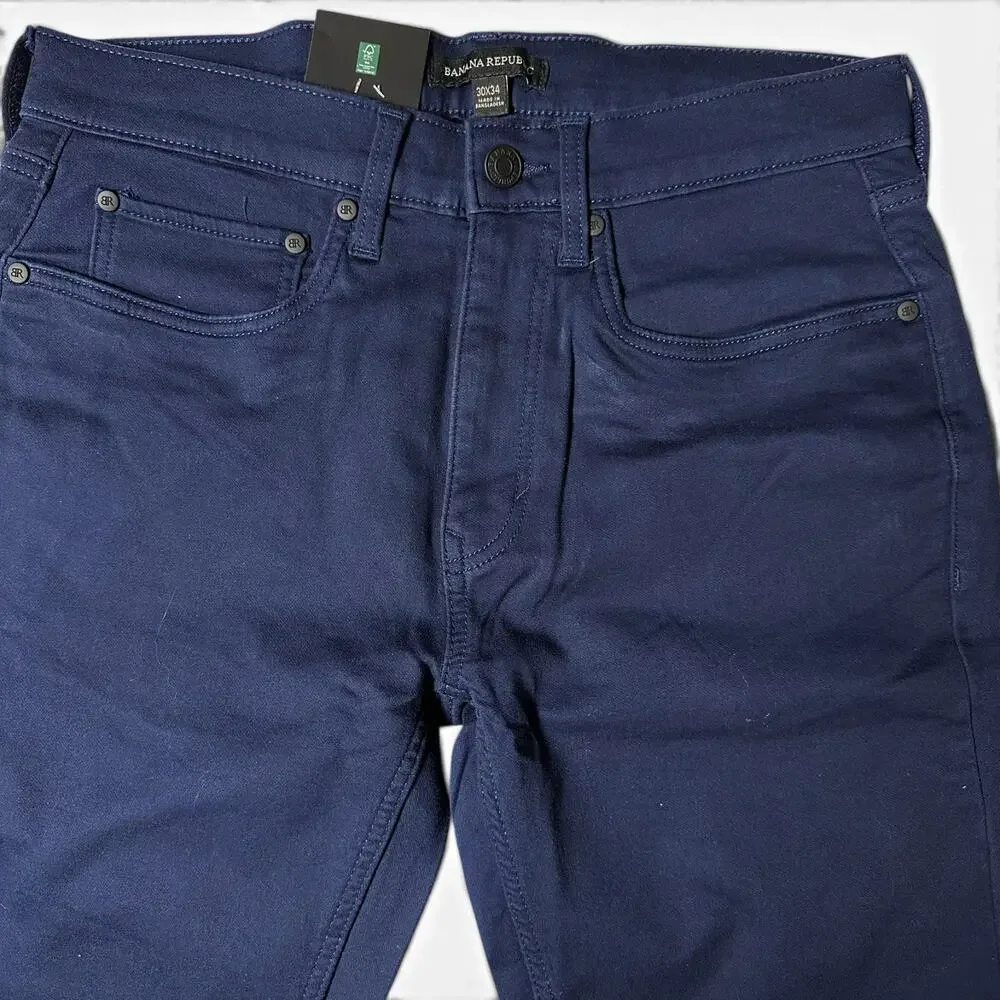 Banana Republic 5 Pocket Pant Mens Size 30x34 Navy Stretch Cotton NWT